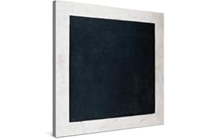 PICANOVA – Kazimir Malevich – Black Square 80x80cm – Quadro su Tela – Stampa Incorniciata con Spessore di 2cm Altre Dimensioni Disponibili Decorazione Moderna – Arte Classica