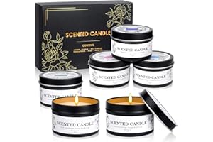 KIYTARBOO Świece zapachowe zestaw upominkowy dla kobiet, 6 sztuk świec zapachowych z wosku sojowego, świece do aromaterapii, małe na Walentynki, Dzień Matki, urodziny, Wielkanoc, do jogi