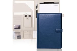 INYEEXUP Klemmbrett A4 mit Deckel - Hochwertige Schreibmappe A4 Multifunktionale Konferenzmappe A4 aus Leder - Magnetverschluss, Wasserdicht - Perfekte Business Mappe für Büro (Blau)