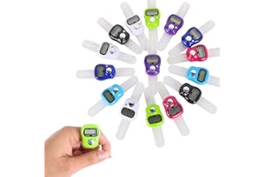 ‎ZEVMI 15er Set Maschenmarkierer Stricken Zikirmatik Handzähler: LED Reihenzähler Stricken Elektronischer Zähler Mini Fingerzähler für Strickarbeiten, Sport, Inventur, Marketing, Golf (7 Farben)