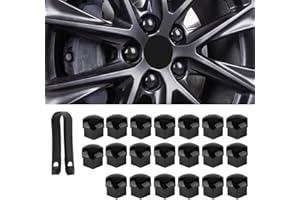Kalmaegee 20PCS 17MM Wheel Nut Covers Universal Car Wheel Lug Nut Covers Wheel Bolt Covers Caps with Removal Tool (Gloss Black)