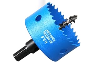 IHOMEPARK Sierras de Corona 70 mm, M42 HSS Bi-Metal Coronas Perforadoras con Adaptador y Broca Piloto Profundidad de Corte 27 mm, Abridor de Agujero para Metal Aluminio Madera PVC Plástico/Azul