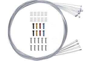 MIRITO Bike Brake Cable Kit Includes 10 Bicycle Brake Line with 18 End Caps and O-rings for Mountain and Road Bike