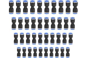 SUpoetry 40 Pieza Conectores de Empuje, Accesorios Neumáticos Rectos, Conexiones Neumáticas, Para Conexión de Manguera de 4/6/8/10 mm, Componentes Neumáticos de Conector Rápido de Empuje Directo