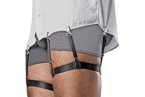 STAY GENT Shirt Stays Sujeta Camisas Hombre Estancia de Camisa, Ajustable Elástico Tirantes para Camisa con Pinzas Antideslizantes para Mete la Camisa en Pantalón para Policia/Militar