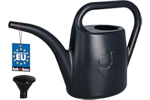 ‎KOTARBAU KOTARBAU Watering Can - 1.8 Litres - Watering Can - with Watering Spray - Oval - Plastic - Flower Watering Can with Strainer - Anthracite - Watering Can Indoor Plants