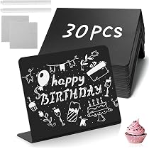 Woohome 40 Mini Lavagne In Legno Con Gesso – 4 Forme Diverse Per Messaggi, Segnaposto E Decorazioni Fai-da-te - Foto 2