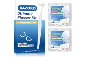 RAZOKO Ultimate Flosser Kit med 1 handtag och 120 extra starka refills