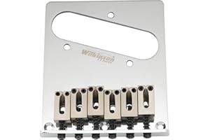 MUSICLILY Wilkinson WOT03 52,5 mm (2-1/40.6 cm) Telecaster Bridge Nowoczesne 6 siodełek do gitary elektrycznej American Standard Tele TL Style, chrom