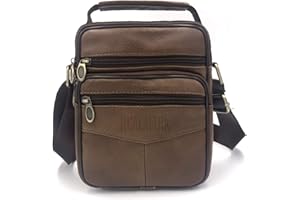 Realmark Borsa a Tracolla in Vera Pelle da Uomo Borsetta Borsa a Tracolla