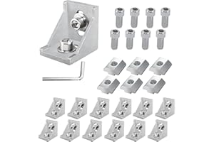 CUINIUNAID 12 Stück Befestigungsmaterial Winkel Aluprofil 40x40 Nut 8 M8 Aluprofil Befestigung Satz Winkelverbinder Aluprofil 40x40 Nut 8 Zubehör Alu Winkelprofil 40x40 Item Profil 40x40 Aluwinkel 40x40