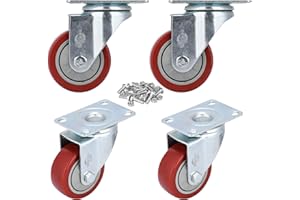 YOOGAA 3" Swivel Caster Wheels Heavy Duty Caster No Noise Wheels Set of 4 Without Brake Total Capacity 1000lbs