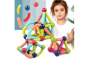 YADODO 120 Pièces Bloc Construction Magnetique Enfant Montessori 3ans 4ans 5ans 6ans 7ans Jeu de Construction Magnétique Montessori Jeux Aimanté Enfant Magnetix Jouet Petit Montessori Jouet Enfant