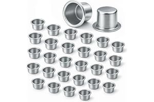 Bellanova 30 Pezzi Portacandele Inserto Ø22.3mm Diametro Interno, Altezza 19mm, Porta Candele Argento, Piccoli Aluminium Insert de Bougeoir Noël per Fai da Te e Decorazione da Tavolo (Argento)