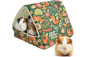 FOWAY Guinea pigs Bed Guinea pigs hideouts Washable Small Animal House Cage Accessories With Mat, Small Pet Bed For Rabbits, Hamsters, Hedgehogs, Ferrets, Bearded Dragons