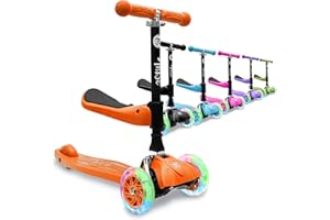 3StyleScooters RGS-0 Kids Scooter for Ages 2-8 - 3 Wheels Scooters with LED Light Up Wheels for Boys, Girls, Toddlers, Children - Adjustable Height Kick Tri Scooter with Foldable Travel Design
