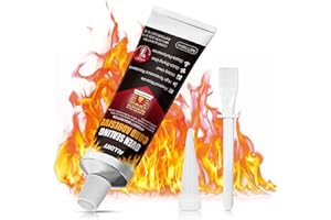 ALLONY 100ml Pegamento Alta Temperatura, Silicona Alta Temperatura, Silicona Refractaria, Soporta Hasta 1000°C, Ideal para Chimeneas, Estufas, Calderas de Calefacción