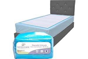 Tendercare - 20 Underpads - 80cm x 150cm Extra Long - 1800ml High Absorbency - Comfortable & Secure - Incontinence Bed Pads - Seat & Bed Protectors for Incontinence