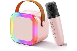 Storio Rechargeable Wireless Mini Portable Bluetooth Karaoke Machine | Bluetooth Speaker with Microphone & LED Lights - Kids Music Singing Toys for Girl Boy Birthday Gift Ideas