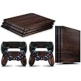 giZmoZ n gadgetZ PS4 PRO Console WOOD Skin Mahogany Decal Vinal Sticker + 2 Controller Skins Set