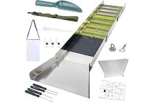 NUVOLLO Goldwaschpfanne, Goldwannenbecken Set 127 cm Aluminium Goldpfanne für Goldwaschen Goldwannenbecken für Nugget Bergbau Wanne Gold Pan Sand Gold Bergbau Manuelle Goldwaschanlage Ausgräbt