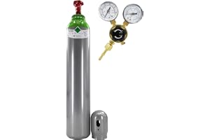 Bestschweissen.de Argon/CO2-blandgasflaska med tryckreducerare – 8 l, 200 bar fylld miniar/CO2-tryckreducerare BestSchweissen.de för WIG-, MIG- och MAG-svetsning