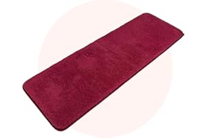 Carvapet Antiscivolo Tappetino Bagno Assorbente Acqua Tappeto Foccia per il Bagno Morbido Peluche Microfibra Tappeto da Bagno (Rosso, 50x150cm)