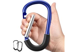 SURDOCA Gancho Carro Bebé para Mamá, Mosquetón para Colgar Bolsas y Compras, Accesorio Cochecito, 2 Azul