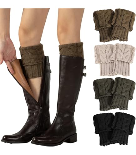 XEPST Kunstbont beenwarmers laarsmanchetten harige polsmanchetten warmer voor vrouwen, korte harige pluizige beenmanchetten voor kostuum cosplay, Zwart met wit, one size