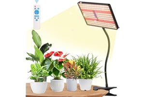 MICCYE Lampada per Piante 286 LEDs Dimmerabile Luce di Coltivazione a UV-IR Spettro Completo con Timer 4/8/12 Ore Lampada da Coltivazione Grow Light