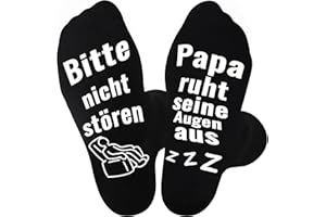 Trustnice Papa Geschenk Geburtstag Socken mit Spruch Ich Bin Nicht Am Schlafen Ich Ruhe Nur Meine Augen Aus,Lustige Socken für Opa Männer Weihnachts Erntedankfest Vatertag Geschenk