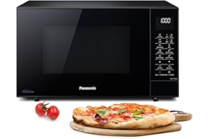 ‎PANASONIC Panasonic NN-CT56JBGPG Slimline-Kombi-Mikrowellenherd mit Grill, Drehteller aus Glas, 27 l, 1000 W, 40/100–220 °C, 23 automatische Programme, Auftauen, 6 Leistungsstufen, digitale LED, Schwarz