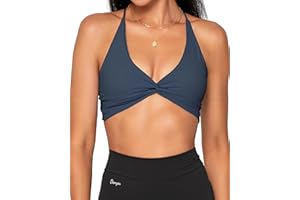 Danysu Backless Sports Bra Buttery Soft Workout Tops with Removable Padded Yoga Training Bras Strappy Going Out Top