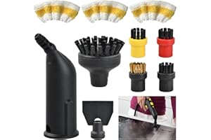 QINGZY 10 Teiliges Zubehörset für Kärcher Dampfreiniger SC1 SC2 SC3 SC4 SC5, Enthält Rundbürsten, Düse, Dampfmantel und Spachtel, Profi Reinigungsset zur Effektiven Reinigung von Hartnäckigem Schmutz