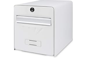 BURG-WÄCHTER Boîte aux Lettres Agréée La Poste, 2 Portes dont une Vitrée, 516 BL PV BALnéaire, Blanc, en Acier Galvanisé, Avec Porte à Ouverture Totale et Stop-Courrier (Porte bloquée à 120°)