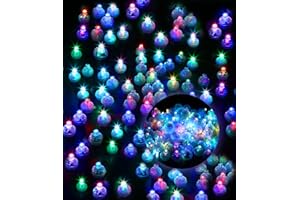 SOBEAU 100 unidades de luces LED multicolores para globos, mini luces LED redondas de colores, luz colorida para globos, farolillos de papel, bodas, Navidad, Año Nuevo, carnaval