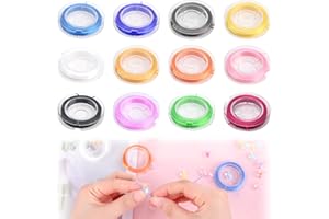 TWOBUD 12 Rolls Bracelet String for Bracelet Making Elastic Cord Beading Cords Threads for Bracelet Making Necklace Jewelry Making Cord, Beading Thread Crafting String for Craft and Braiding Hair