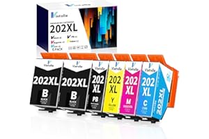 Vintella 202XL Ink Cartridges Multipack Replacement for Epson 202 Ink Cartridges Multipack Compatible with Epson Expression Premium XP-6100 XP-6105 XP-6000 XP-6005 XP-6001 Printer (6-Pack)
