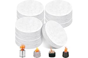 FTJKGH 12 Stücke Keramikwolle für Bioethanol, Rund Keramikschwamm für Bioethanol Kamin, Ethanol Keramikschwamm für Indoor Gel Tischkamin, Kaminofen Keramik Wolle für Tischkamin Φ 8,6 X 2,8 cm