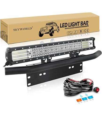 Barre Lumineuse LED De Travail SKYWORLD 112cm 288W - Étanche IP67, 12V/24V, 6000K, Pour 4x4 Camion Tracteur Bateau