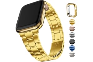 Fullmosa Metallarmband für Apple Watch SE Armband 40mm 42mm 41mm 38mm 44mm 45mm 46mm 49mm Damen Herren, Kein Werkzeug Erforderlich Bands für iwatch SE Ultra Series 10 9 8 7 6 5 4 3 2 1, Golden