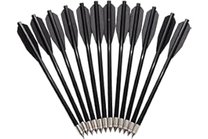 AREA SHOPPING 12 Frecce Freccette in Abs Metallo per Balestra Nere Freccia Tiro a Bersaglio