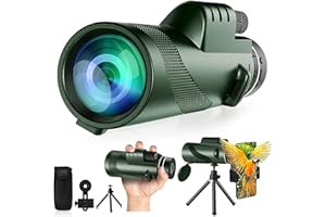 PHYSIOPHYX Monocular-Telescope 80x100 High Definition for Adults High Powered with Smartphone Adapter Telescope Hunting Wildlife Bird Watching Travel Camping Hiking-Green-1