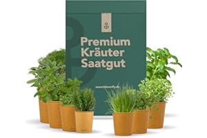 Bloomify® Premium Kräuter Samen Set, 12 Sorten Küchenkräuter, hohe Keimungsrate | nachhaltige Küchenkräuter Anzucht mit Anleitung | Kräuterset für Küche, Balkon & Garten