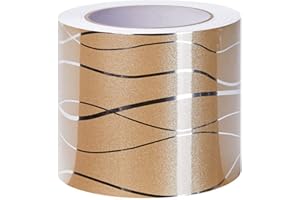 Guest Ruyunlai Golden Wave Wallpaper Border self Adhesive Wall Border Sticker Peel and Stick Home Ceiling Decorative Border for Bathroom Living Room Kitchen 15cm X 500cm