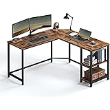 VASAGLE Computer Desk, L-Shaped Writing Workstation, Corner Study Desk with Shelves for Home Office, Space-Saving, Easy to As
