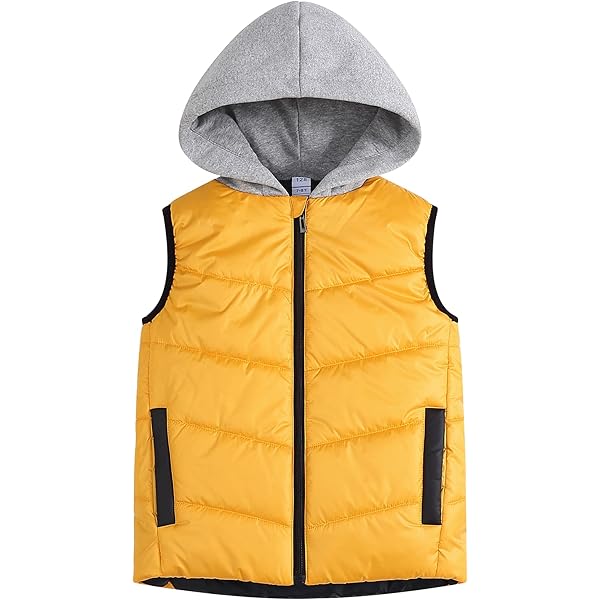 Gilet Doudoune Sans Manches Enfant - Capuche, Fermeture Éclair - Chaud Et Décontracté Pour L'Hiver - Taille Garçon Et Fille