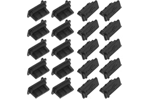 STYQUENZER Lot de 20 bouchons de protection USB type USB-A en silicone - Protection de chaque port USB-A - Convient pour les ordinateurs portables et les ordinateurs de bureau (noir)