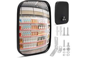 IIRC Verkehrsspiegel |19 x 16 cm | Verstellbarer Weitwinkel Konvexspiege | Spiegel für Ausfahrten, Garage, Einfahrten, Lager, Hof, Krankenhaus, Geschäfte | Innen und Außen