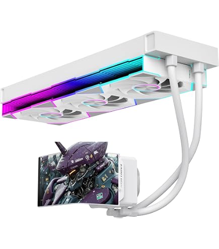 TZMRIT PF240 Aio Water Cooling 240mm with 5.5 Inch LCD Magnetic Screen Display,ALL-IN-One ARGB Infinity Mirror 2000RPM PWM Fan,for AM4/AM5& Intel LGA1851/1700 (WH TZMRIT PF240 Aio Water Cooling 240mm with 5.5 Inch LCD Magnetic Screen Display,ALL-IN-One ARGB Infinity Mirror 2000RPM PWM Fan,for AM4/AM5& Intel LGA1851/1700 (WH